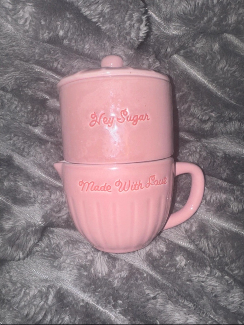 Hey Sugar Pink Ceramic Mug & Lid Set - Made With Love